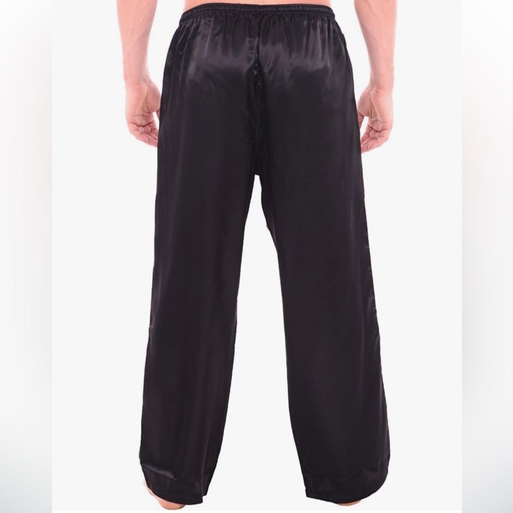 Men’s Satin Polyester Pajama Pants - Black - 2x - Picture 6 of 8